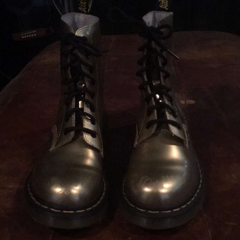 Gold Dr. Martens Boot Size 8